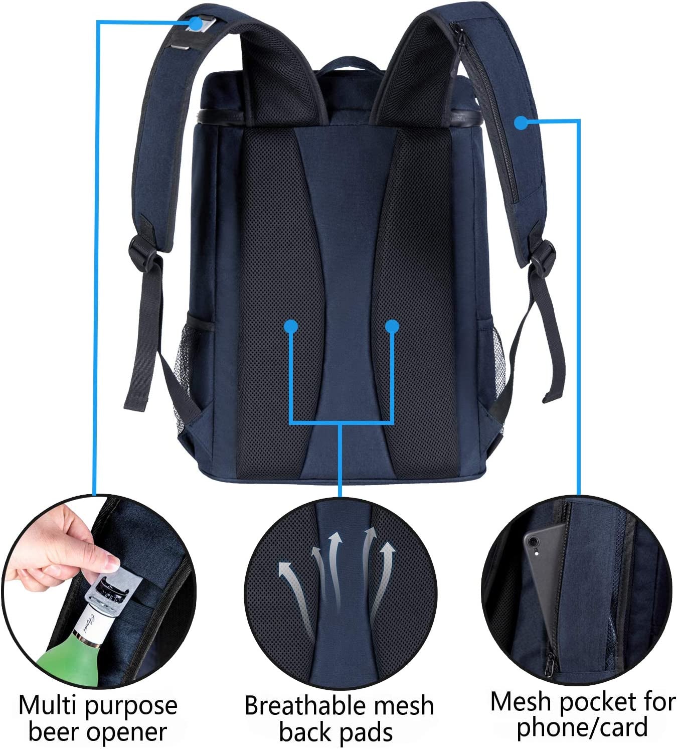 Mochila Térmica Aislada: Ligera, Impermeable, Capacidad para 30 Latas - Perfecta para Almuerzo, Picnic, Playa, Camping y Excursiones de un Día