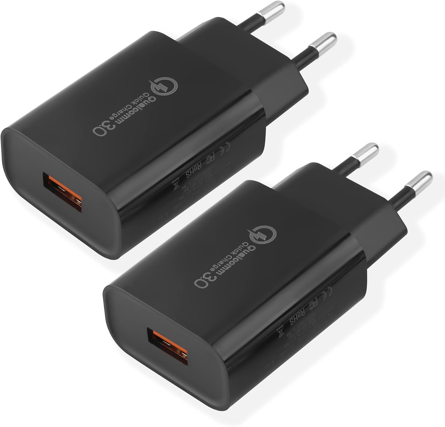 Adaptadores de Corriente Raugee 18W Carga Rápida 3.0 Cargador Rápido USB Adaptador de Energía para Teléfonos Celulares Samsung iPhone