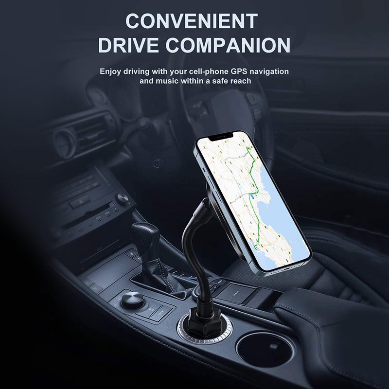 Soporte de Carga Inalámbrica para Tazas de Coche con Montaje Magnético para iPhone 12/13 Mini Pro Max